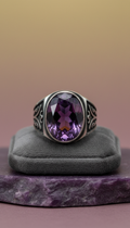 Rose Quartz Silver Signet Ring
